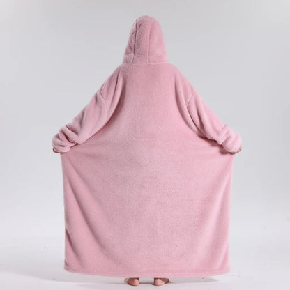 Cozy Oversized Wearable Hoodie Blanket for Adults - Soft & Warm for Cold Weather
