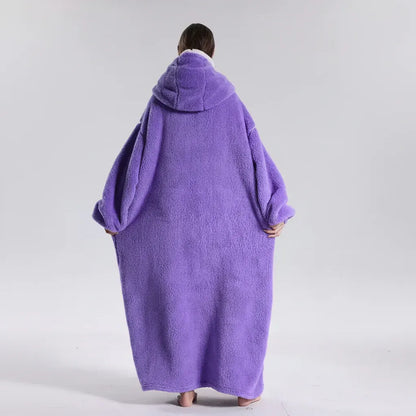 Cozy Oversized Wearable Hoodie Blanket for Adults - Soft & Warm for Cold Weather