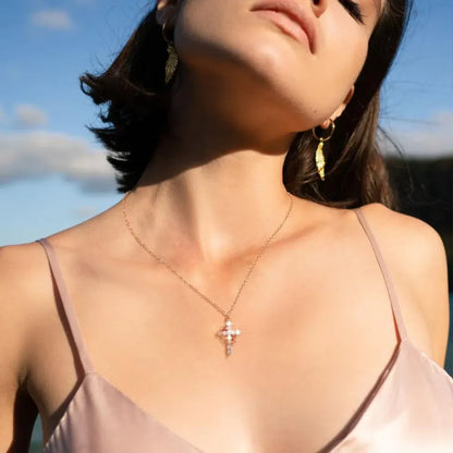 Crown Cross Pendant Necklace – Faith-Inspired Mother's Day Jewelry Gift