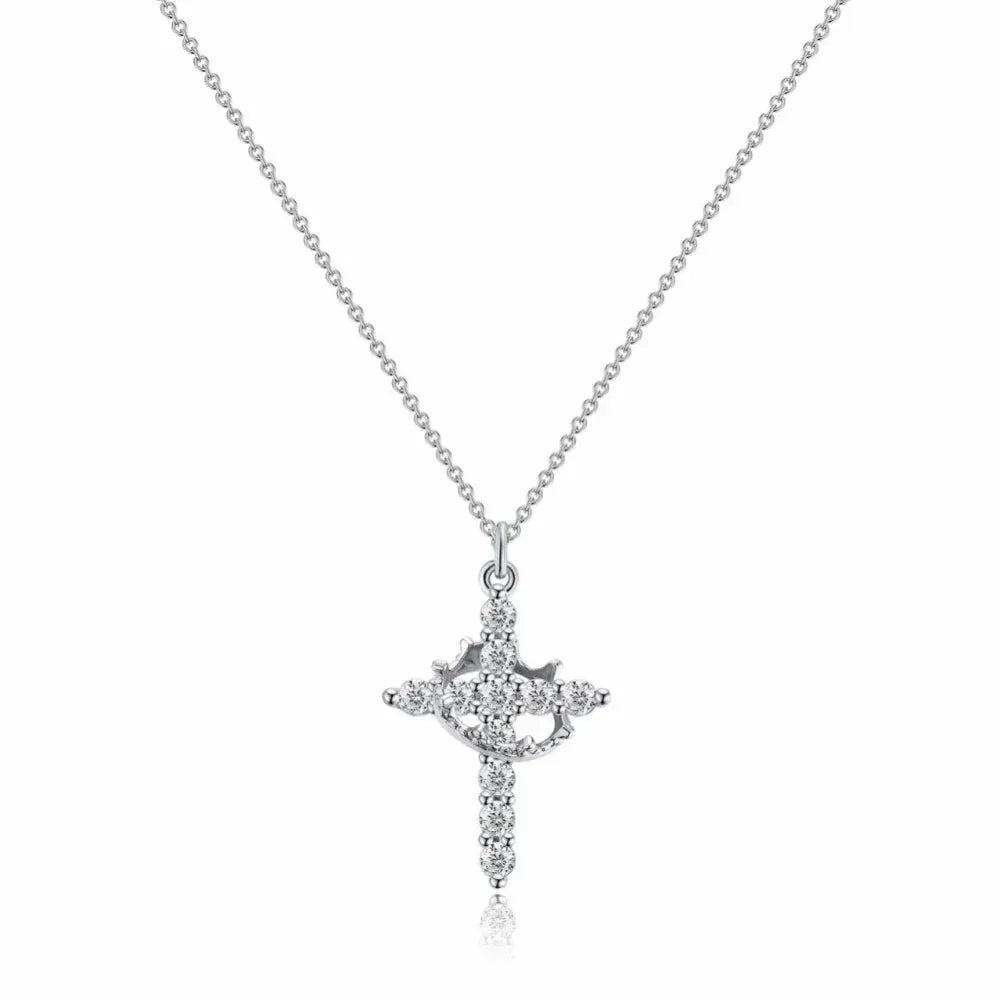 Crown Cross Pendant Necklace – Faith-Inspired Mother's Day Jewelry Gift