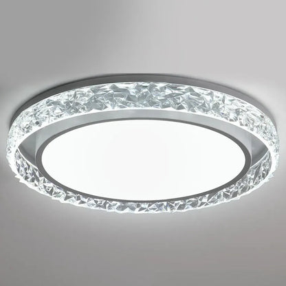 Crystal Halo LED Flush Mount Ceiling Light with Dimmable Remote Control