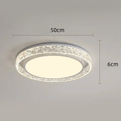 Crystal Halo LED Flush Mount Ceiling Light with Dimmable Remote Control