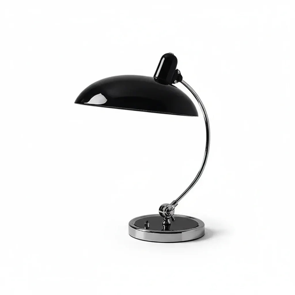 Curved Metal Bauhaus-Style Table Lamp | ScandiArc Modern Design