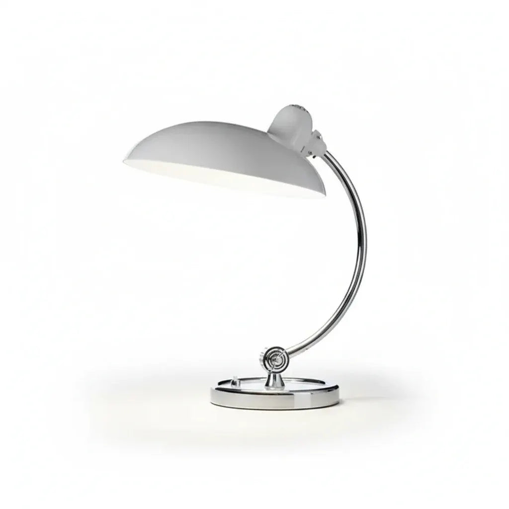 Curved Metal Bauhaus-Style Table Lamp | ScandiArc Modern Design