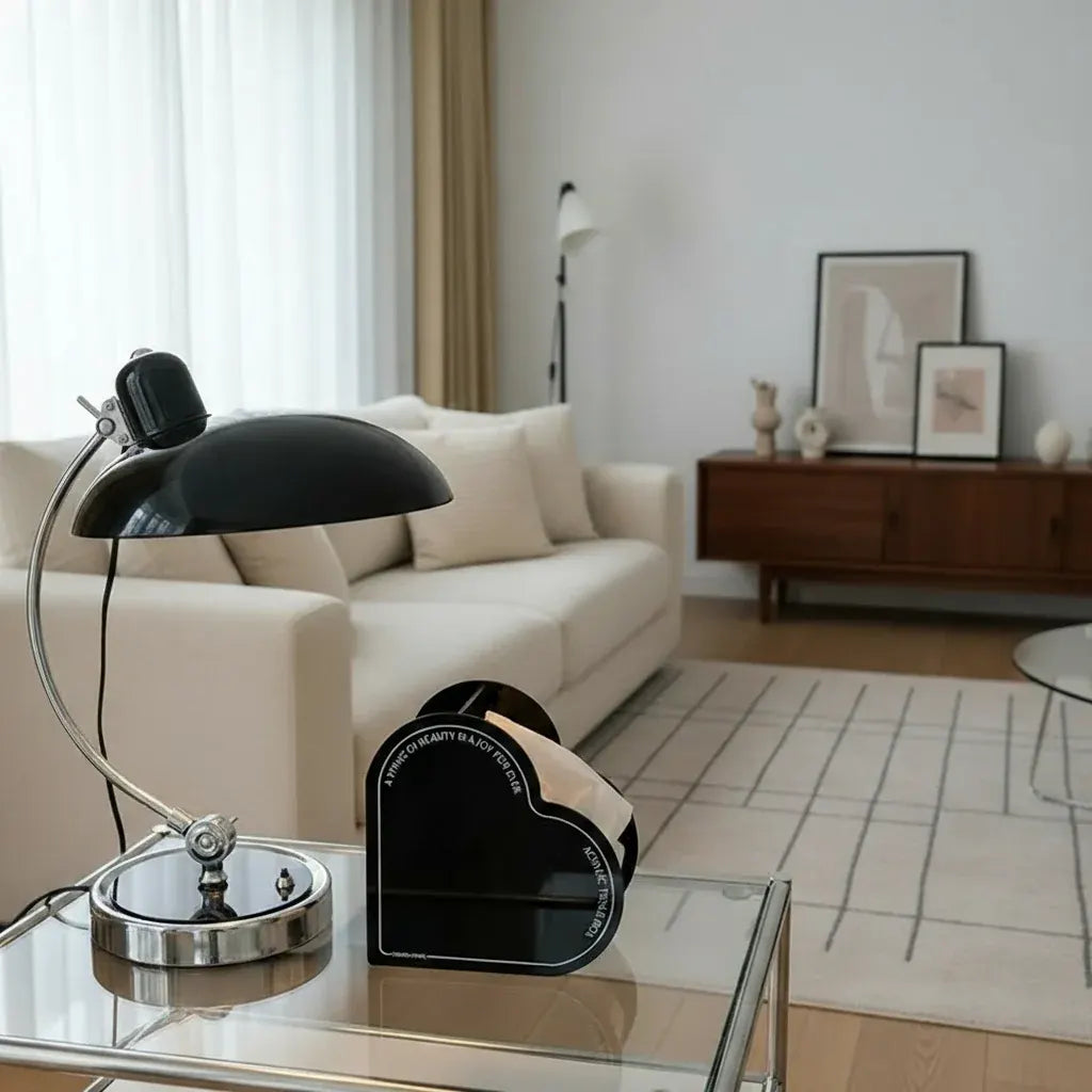 Curved Metal Bauhaus-Style Table Lamp | ScandiArc Modern Design