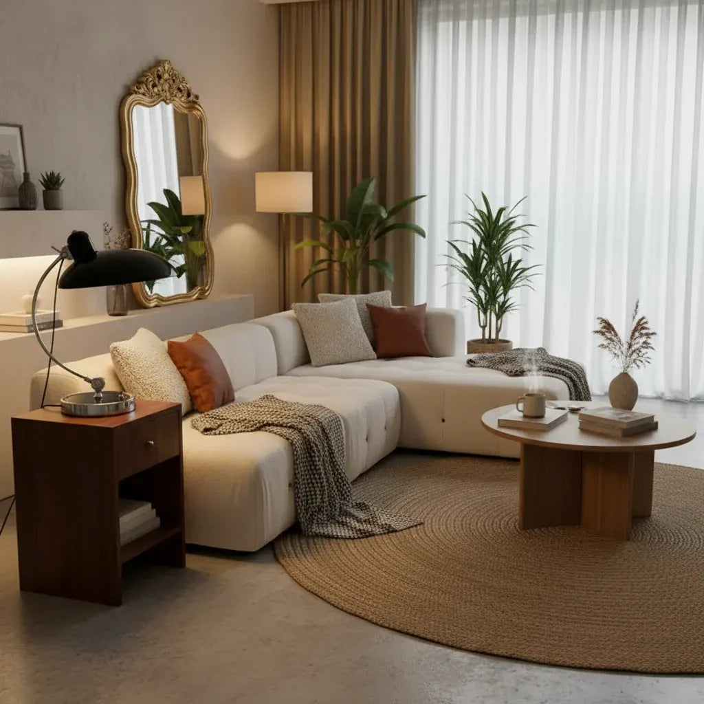 Curved Metal Bauhaus-Style Table Lamp | ScandiArc Modern Design