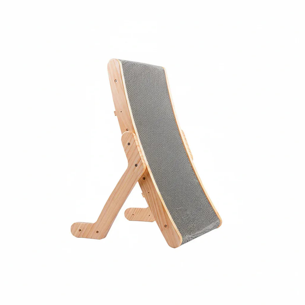 Curved Wood Cat Scratching Lounge Bed & Scratcher Board