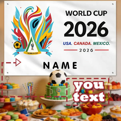 Custom Mexico Flag Soccer Wall Banner with Personalized Fan Name