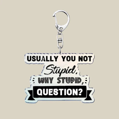 Cute Cartoon Bunny Cat Acrylic Charm Keychain Funny Novelty Key Ring Gift