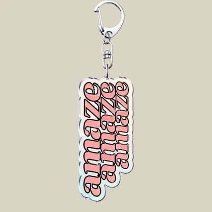 Cute Cartoon Bunny Cat Acrylic Charm Keychain Funny Novelty Key Ring Gift