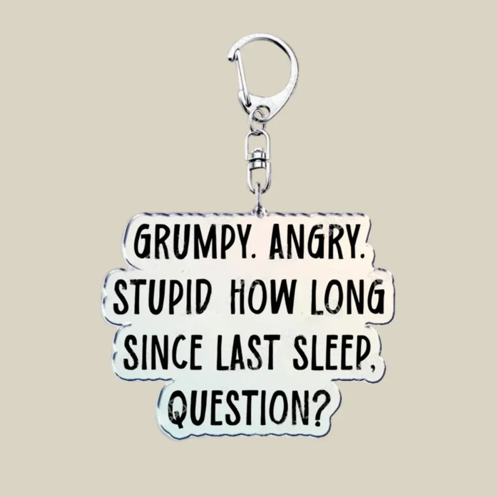 Cute Cartoon Bunny Cat Acrylic Charm Keychain Funny Novelty Key Ring Gift