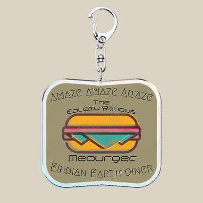 Cute Cartoon Bunny Cat Acrylic Charm Keychain Funny Novelty Key Ring Gift
