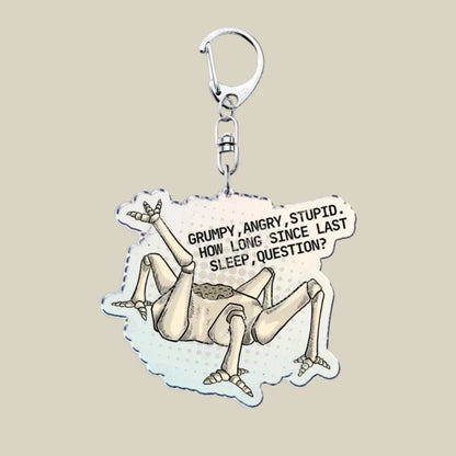Cute Cartoon Bunny Cat Acrylic Charm Keychain Funny Novelty Key Ring Gift