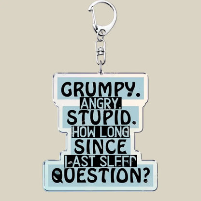 Cute Cartoon Bunny Cat Acrylic Charm Keychain Funny Novelty Key Ring Gift