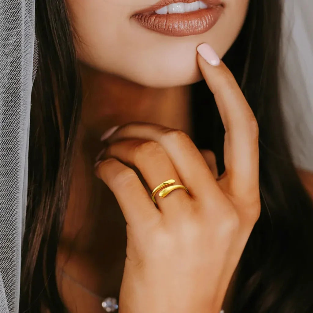 Dainty Adjustable Silver Ring with Birthstone for Mother's Day