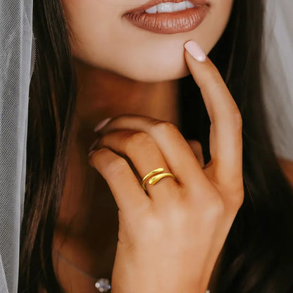 Dainty Adjustable Silver Ring with Birthstone for Mother's Day