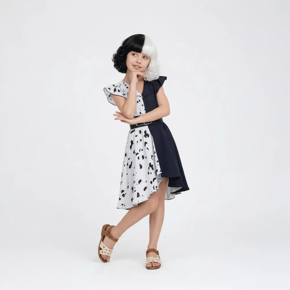 Dalmatian Cosplay Dress with Cape - Halloween Costume Outfit