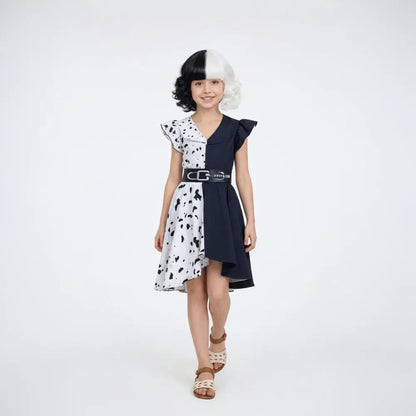 Dalmatian Cosplay Dress with Cape - Halloween Costume Outfit