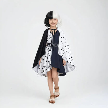 Dalmatian Cosplay Dress with Cape - Halloween Costume Outfit