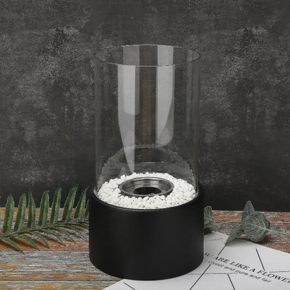 Decorative Indoor Tabletop Oil Lamp with Flame Accent