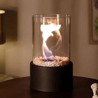 Decorative Indoor Tabletop Oil Lamp with Flame Accent