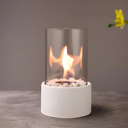 Decorative Indoor Tabletop Oil Lamp with Flame Accent