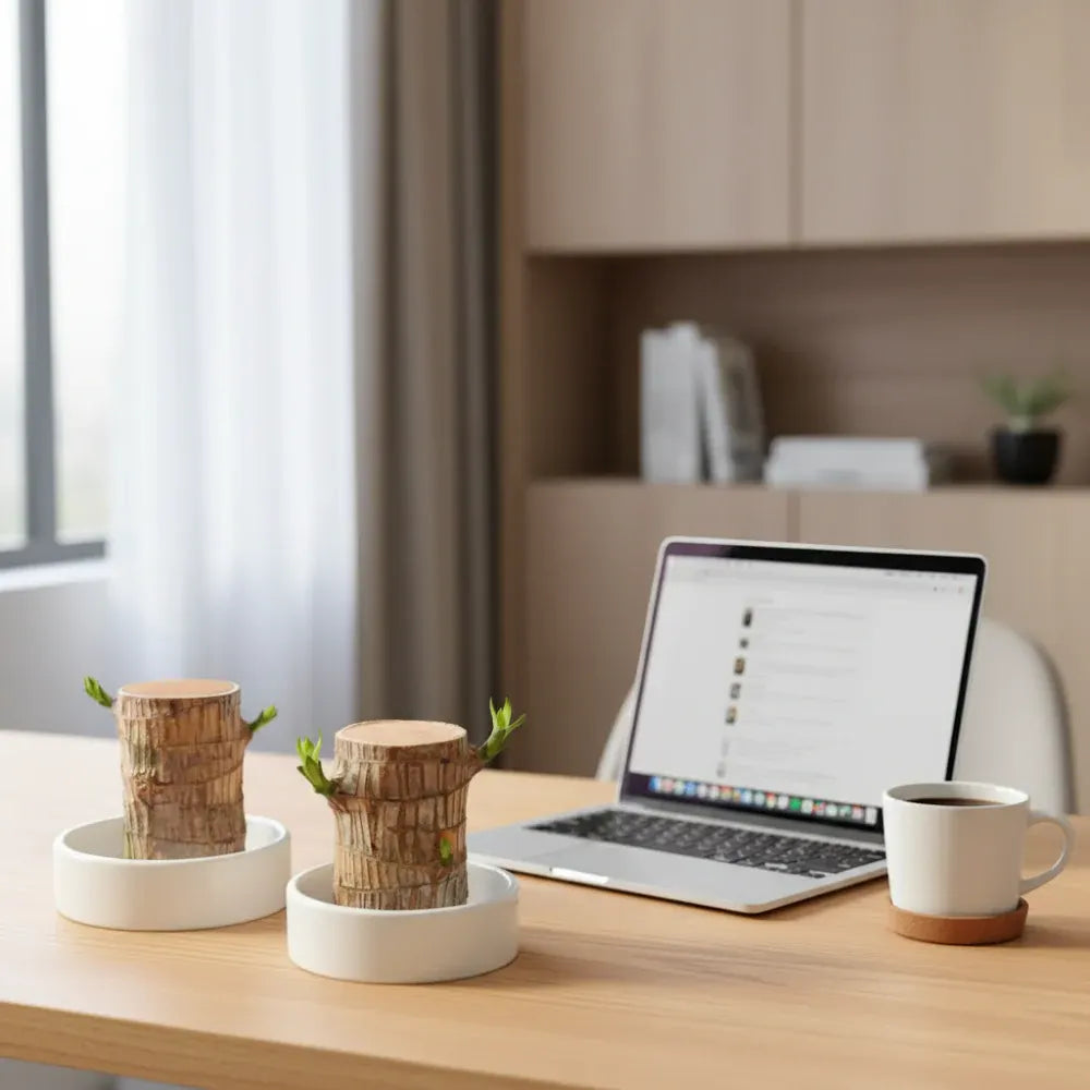 Decorative Lucky Bamboo Plant with Air-Purifying Pot
