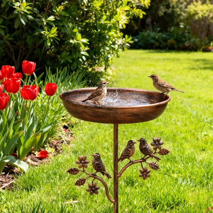 Decorative Metal Bird Bath with Garden Stand