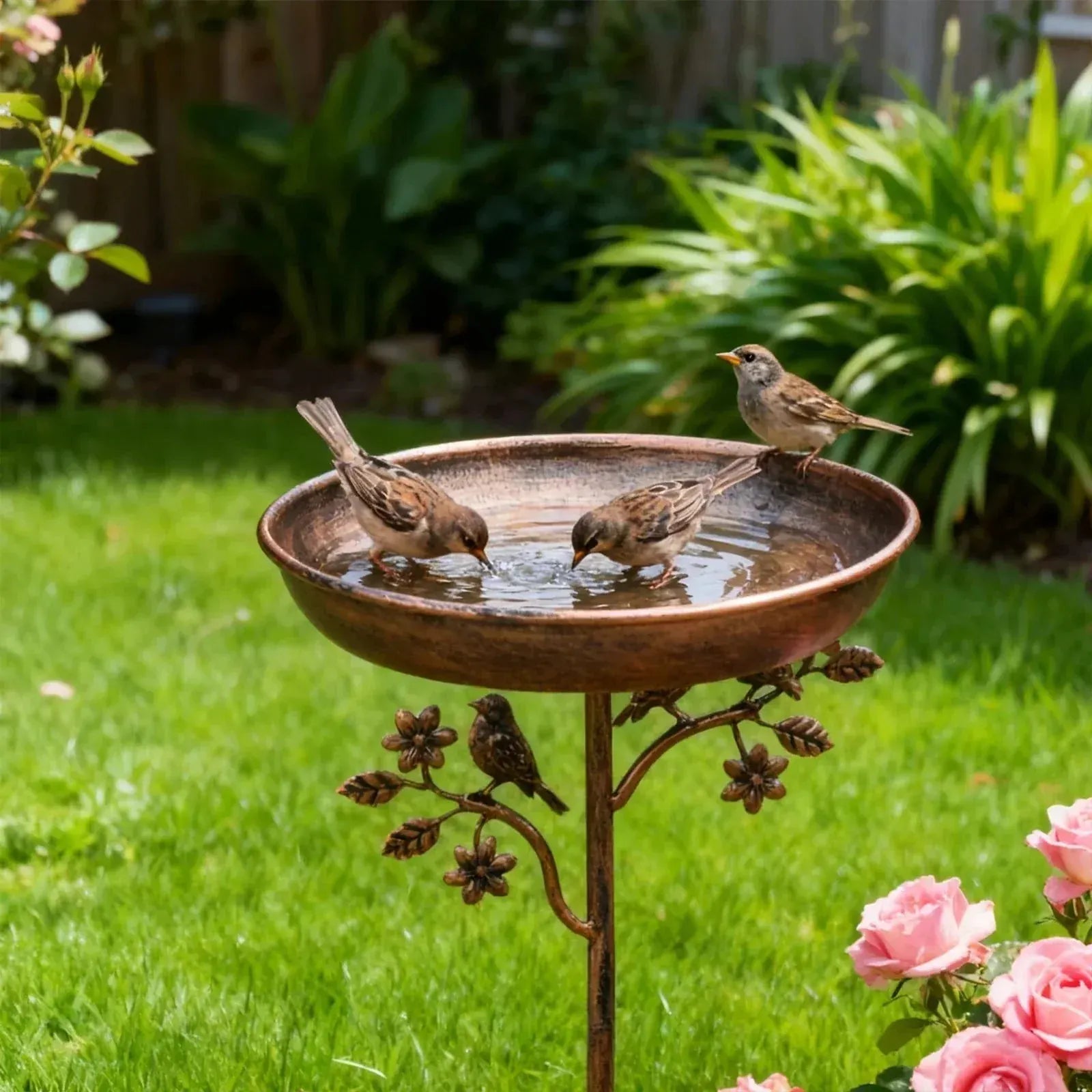 Decorative Metal Bird Bath with Garden Stand