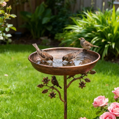 Decorative Metal Bird Bath with Garden Stand