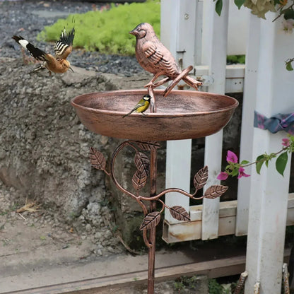 Decorative Metal Bird Bath with Garden Stand