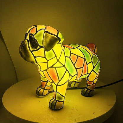 Decorative Resin Dog Figurine Table Lamp with Accent Light