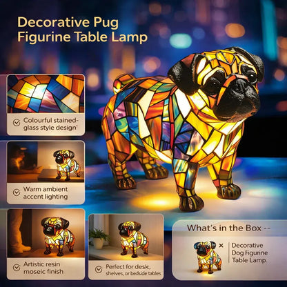 Decorative Resin Dog Figurine Table Lamp with Accent Light