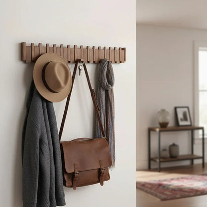Decorative Wooden Wall-Mounted Hook Rack