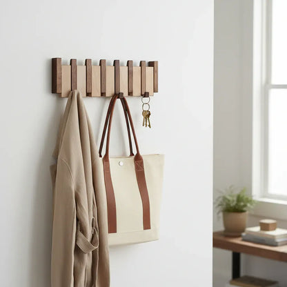 Decorative Wooden Wall-Mounted Hook Rack
