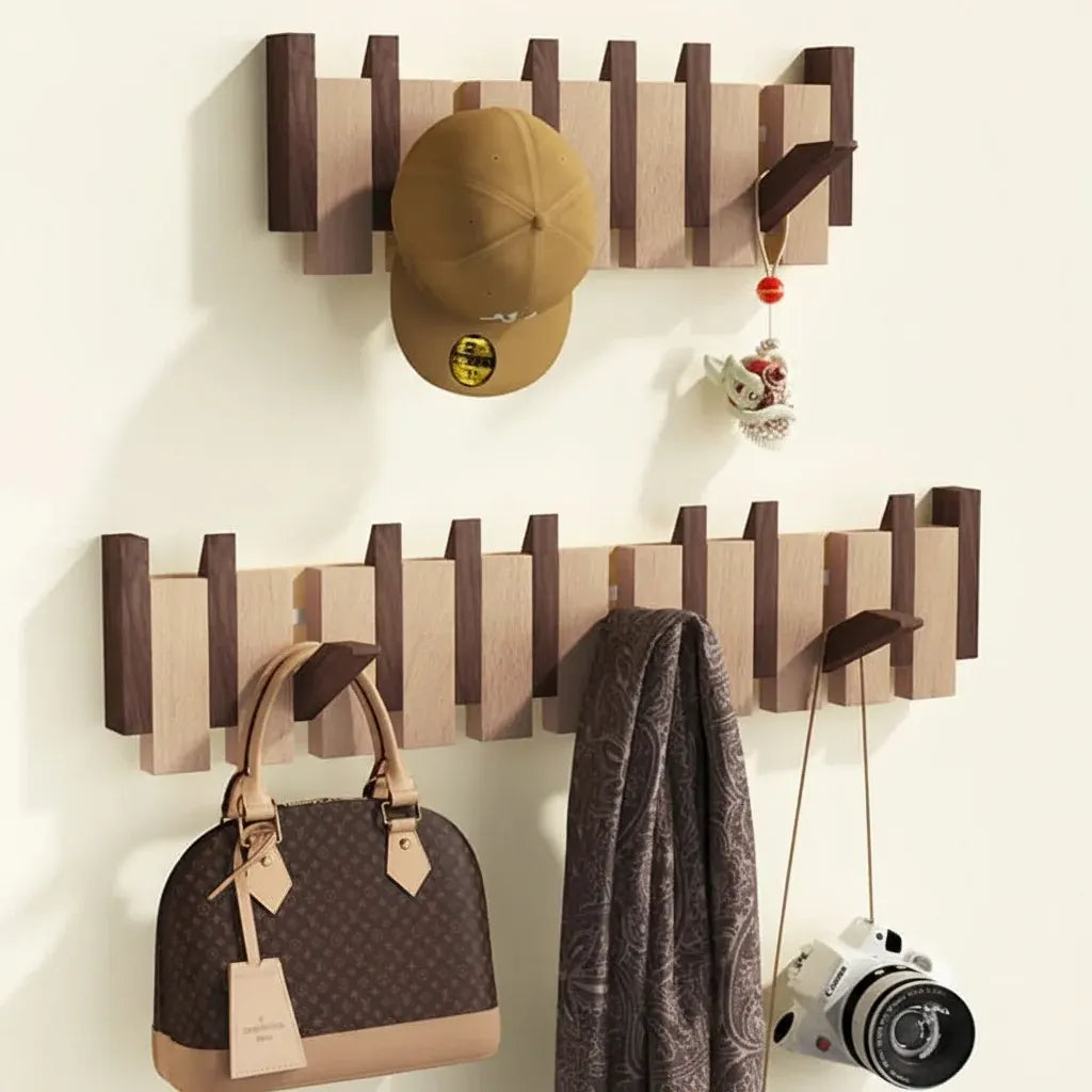 Decorative Wooden Wall-Mounted Hook Rack
