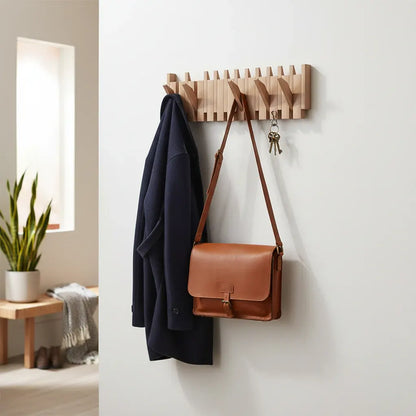 Decorative Wooden Wall-Mounted Hook Rack