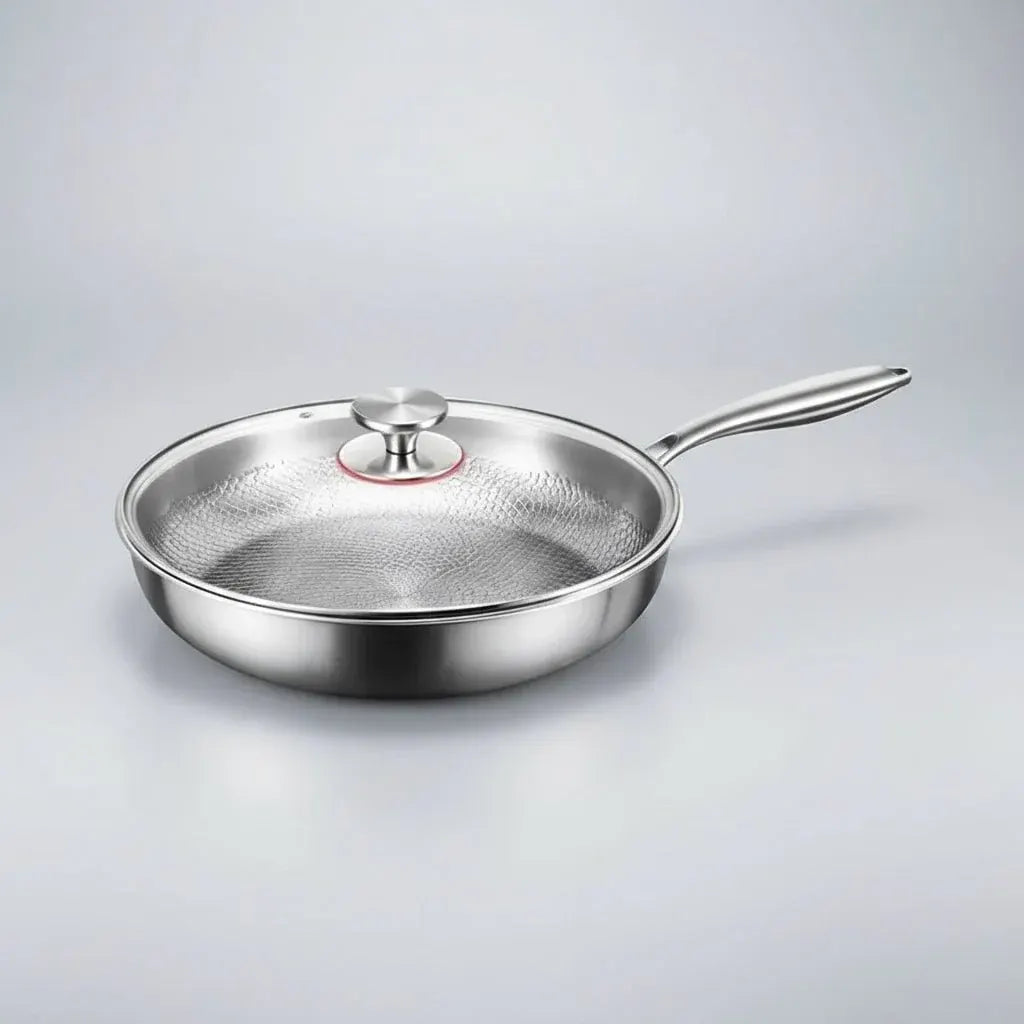 Deep Titanium Coated Non-Stick Skillet with Lid