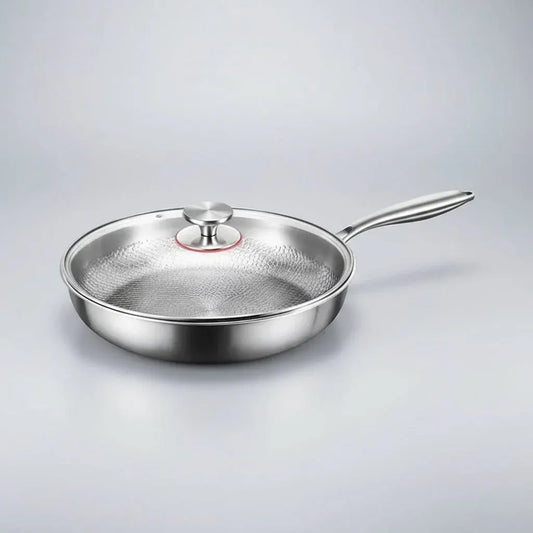Deep Titanium Coated Non-Stick Skillet with Lid