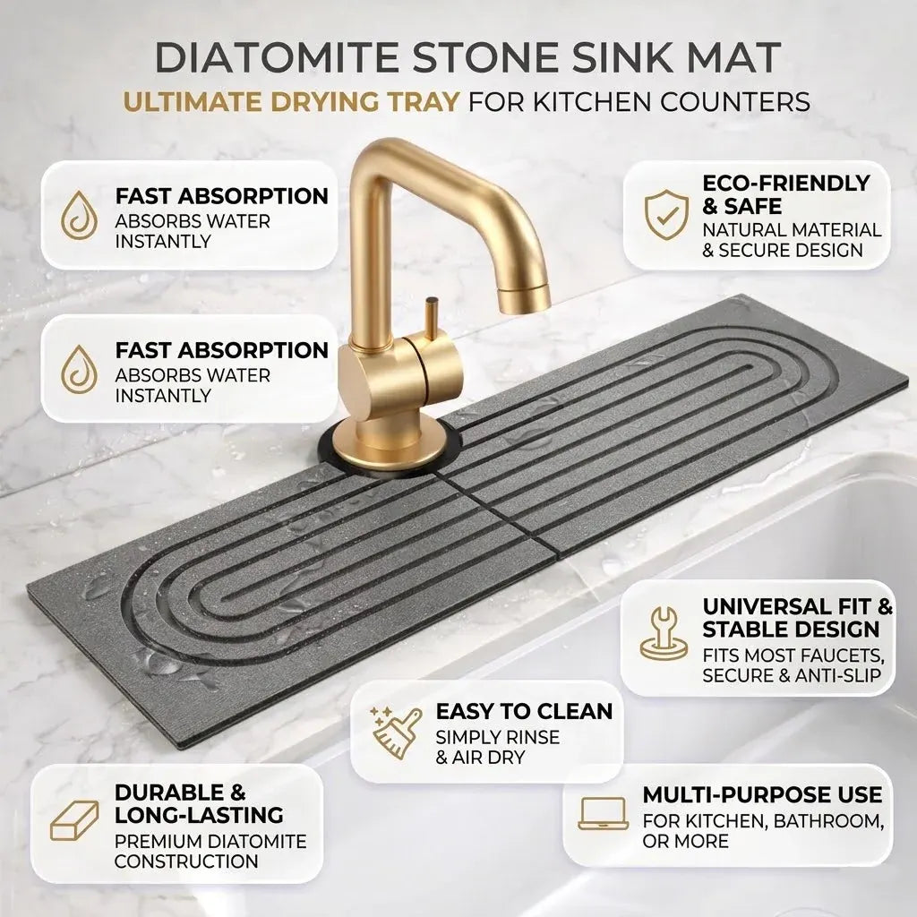 Diatomite Stone Faucet Drainage Pad for Kitchen Countertop