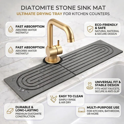 Diatomite Stone Faucet Drainage Pad for Kitchen Countertop