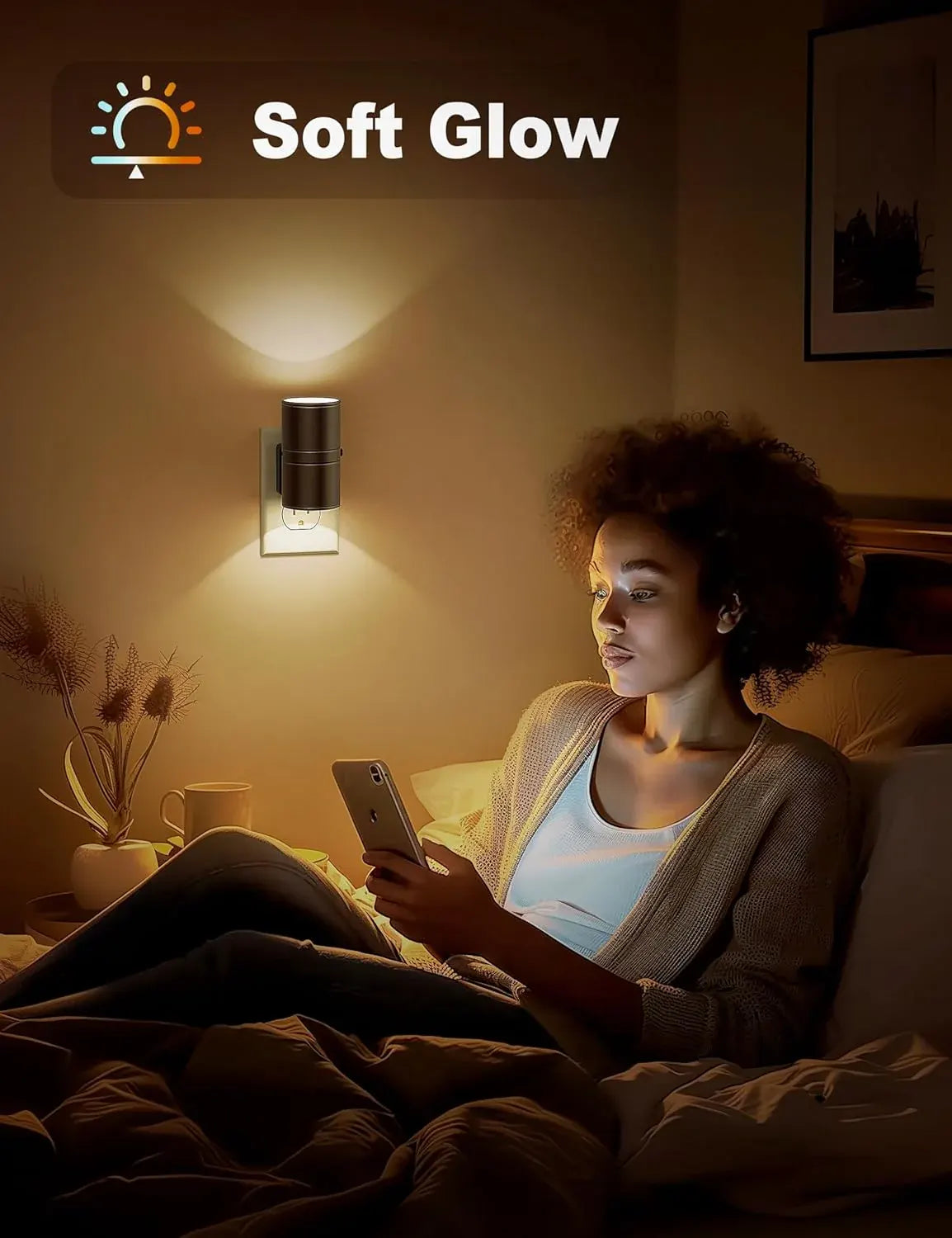 Dimmable Plug-In LED Night Light with Smart Brightness Control