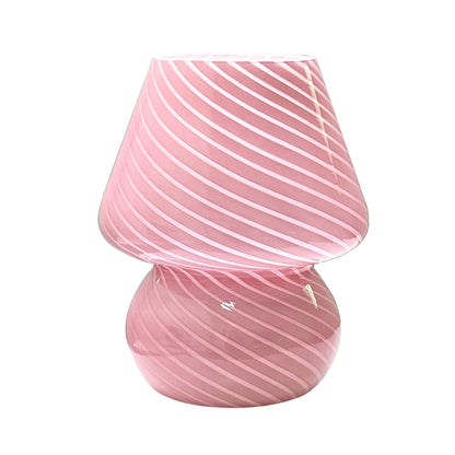 Dimmable USB Table Lamp with Murano-Style Glass Mushroom Shade