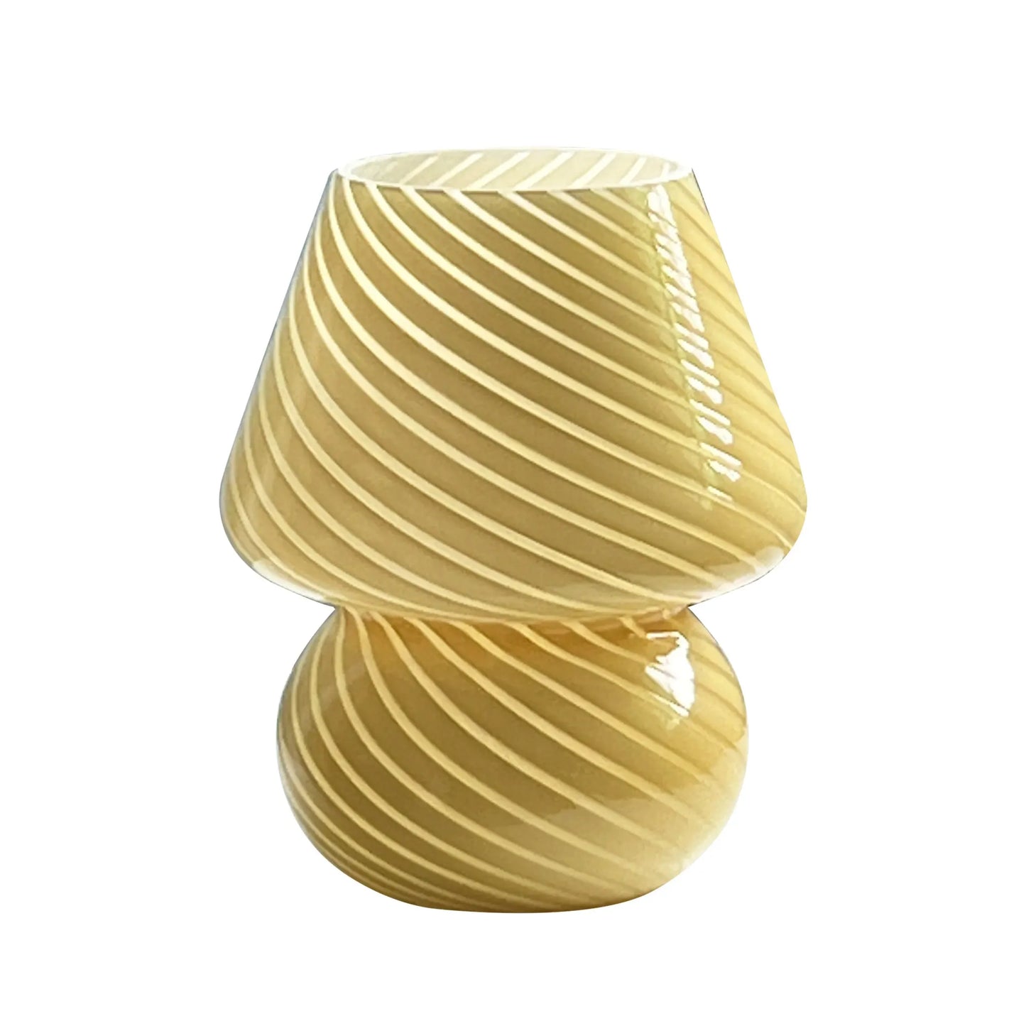 Dimmable USB Table Lamp with Murano-Style Glass Mushroom Shade