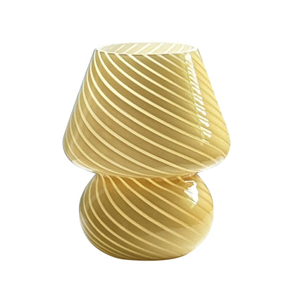 Dimmable USB Table Lamp with Murano-Style Glass Mushroom Shade