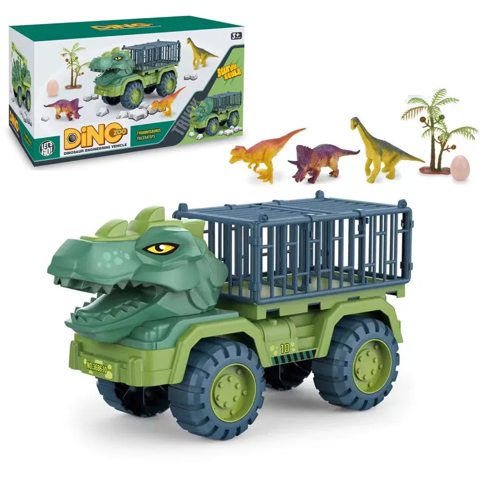 Dinosaur Cage Transport Truck Vehicle Figure Playset