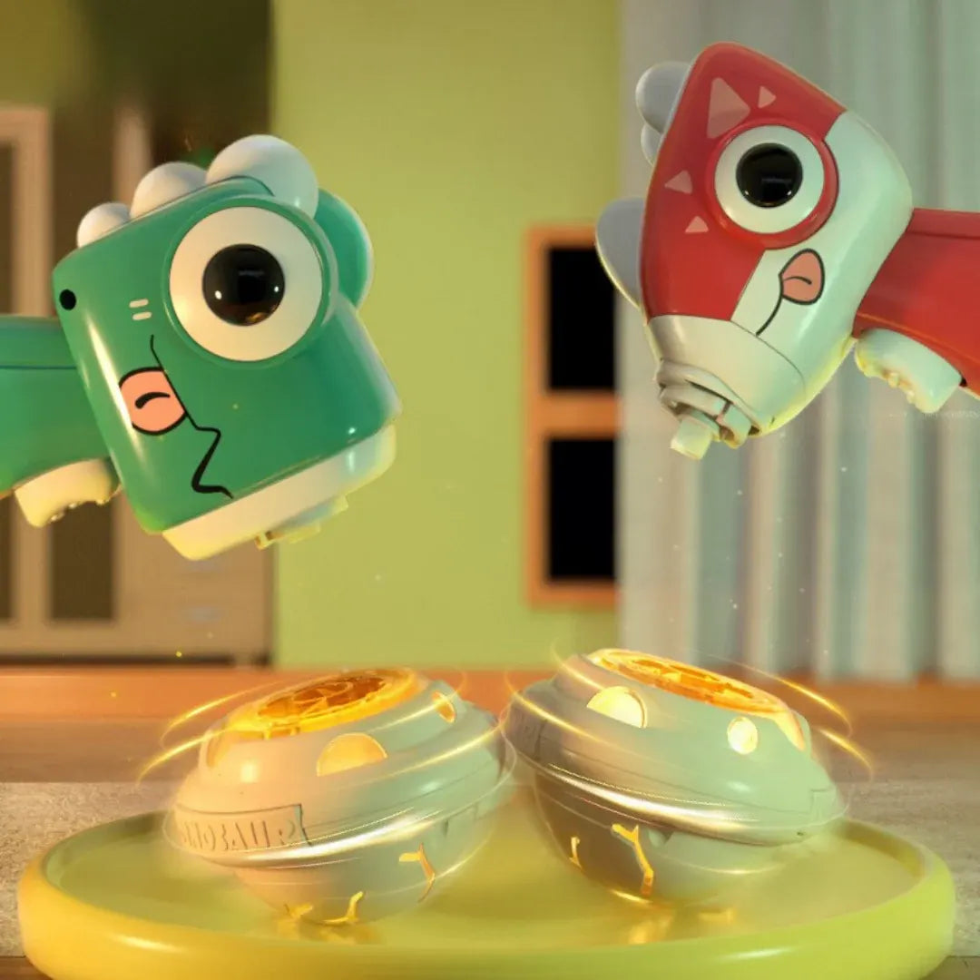Dinosaur Spinning Top Launcher with Fridge Magnet Feature
