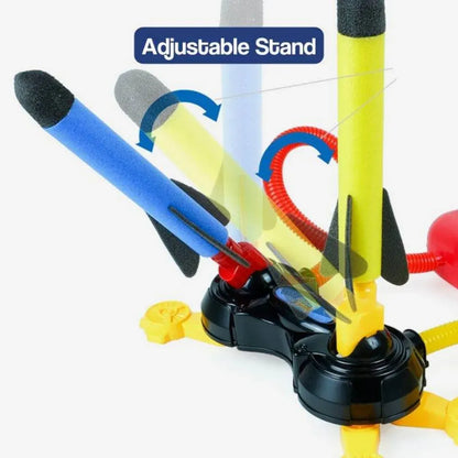Dual-Action Air Rocket Launcher Playset for Outdoor Play