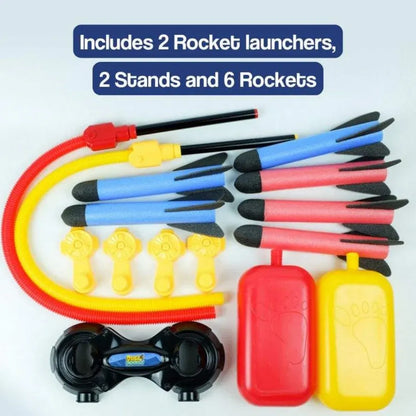 Dual-Action Air Rocket Launcher Playset for Outdoor Play