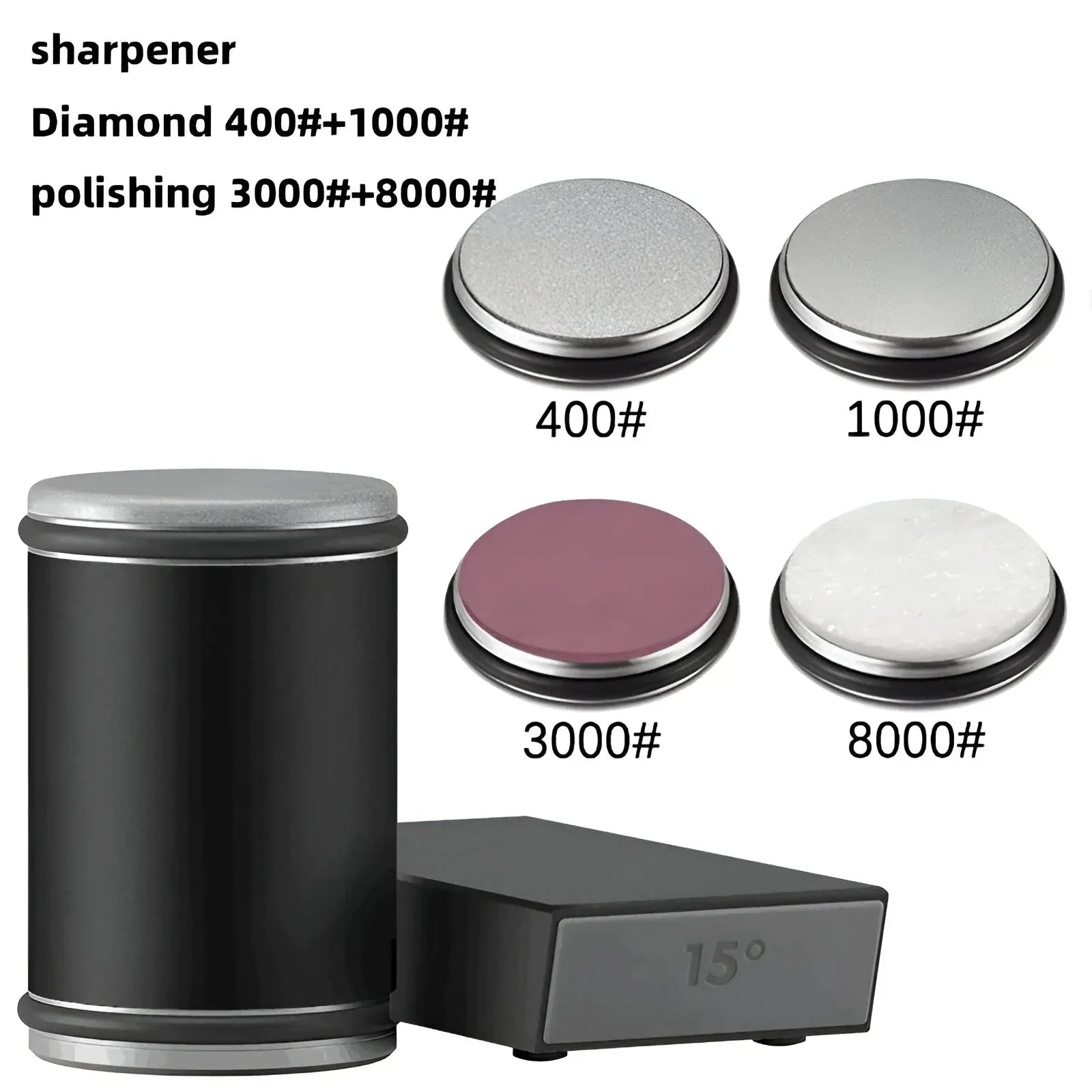 Dual-Angle Rolling Wheel Knife Sharpening Tool with Steel Edge